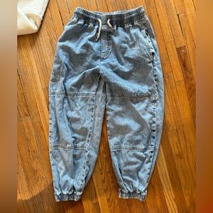 Elastic waist Zara barrel jeans